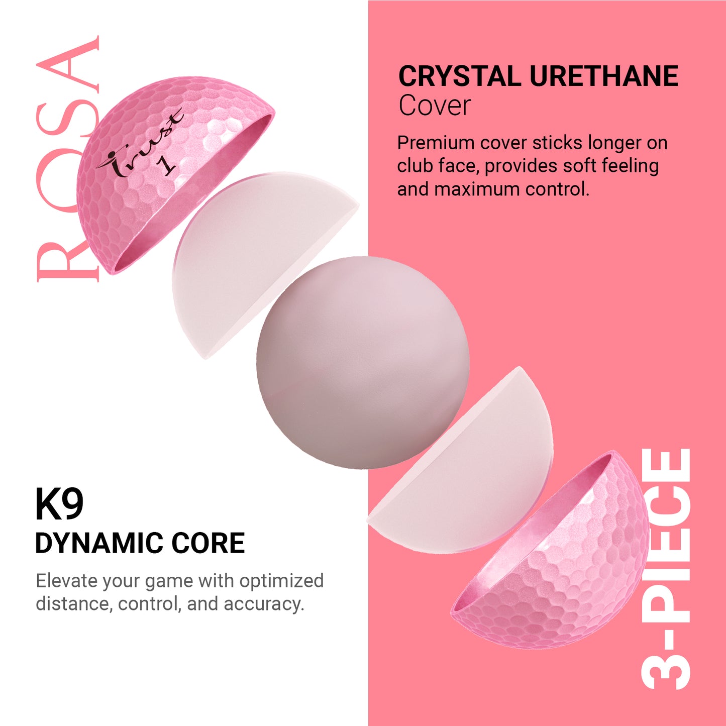 Trust Aurora & Rosa: Premium Crystal Urethane Golf Ball